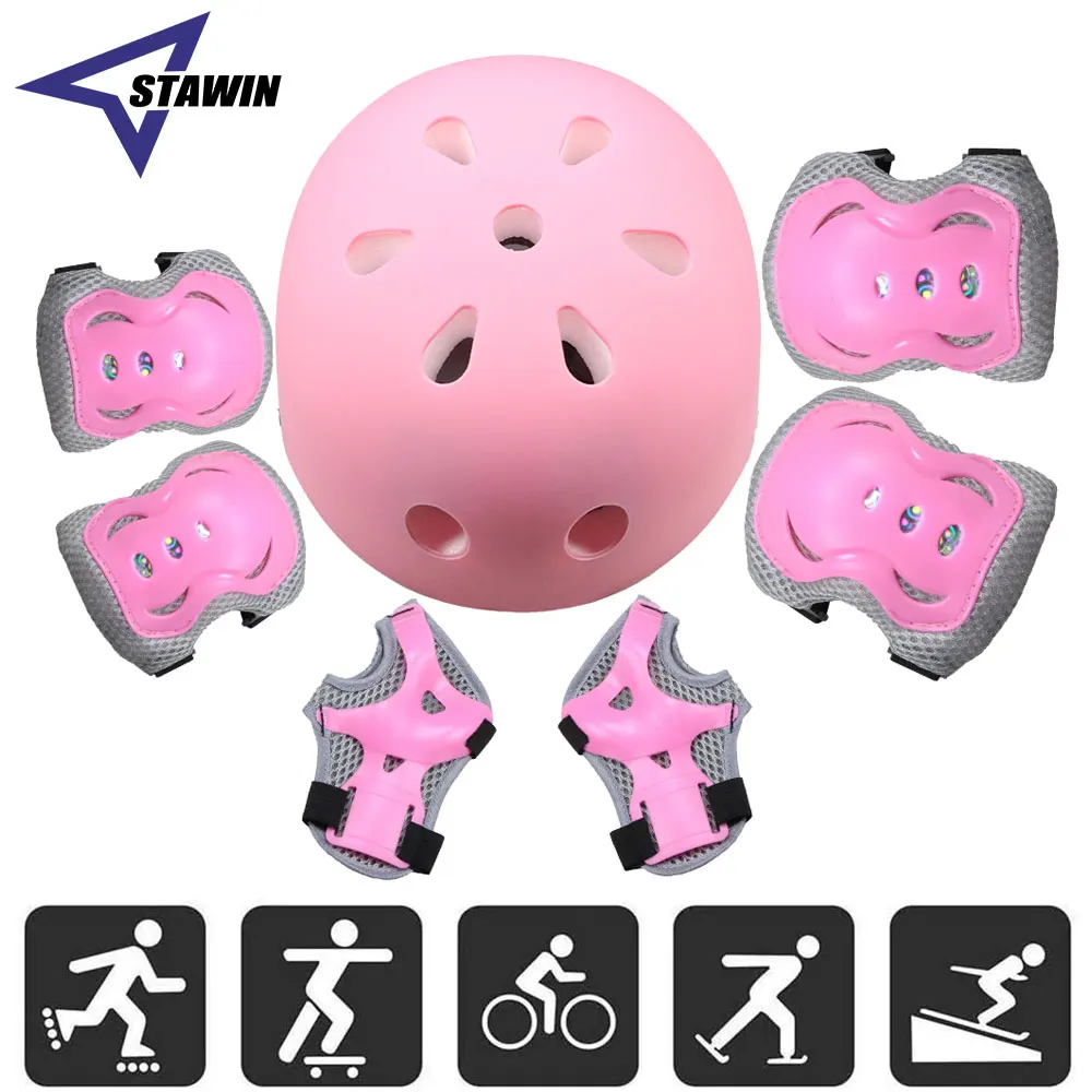 7Pcs/Set Kids Bike Helmet Skat - Cycling Gear Kids recension och pris