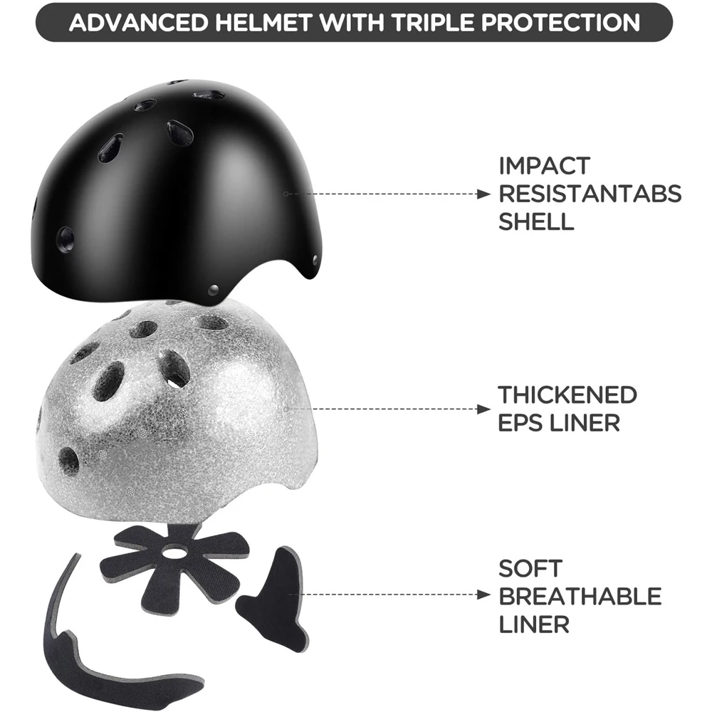 7Pcs/Set Kids Bike Helmet Skat - Cycling Gear Kids recension och pris