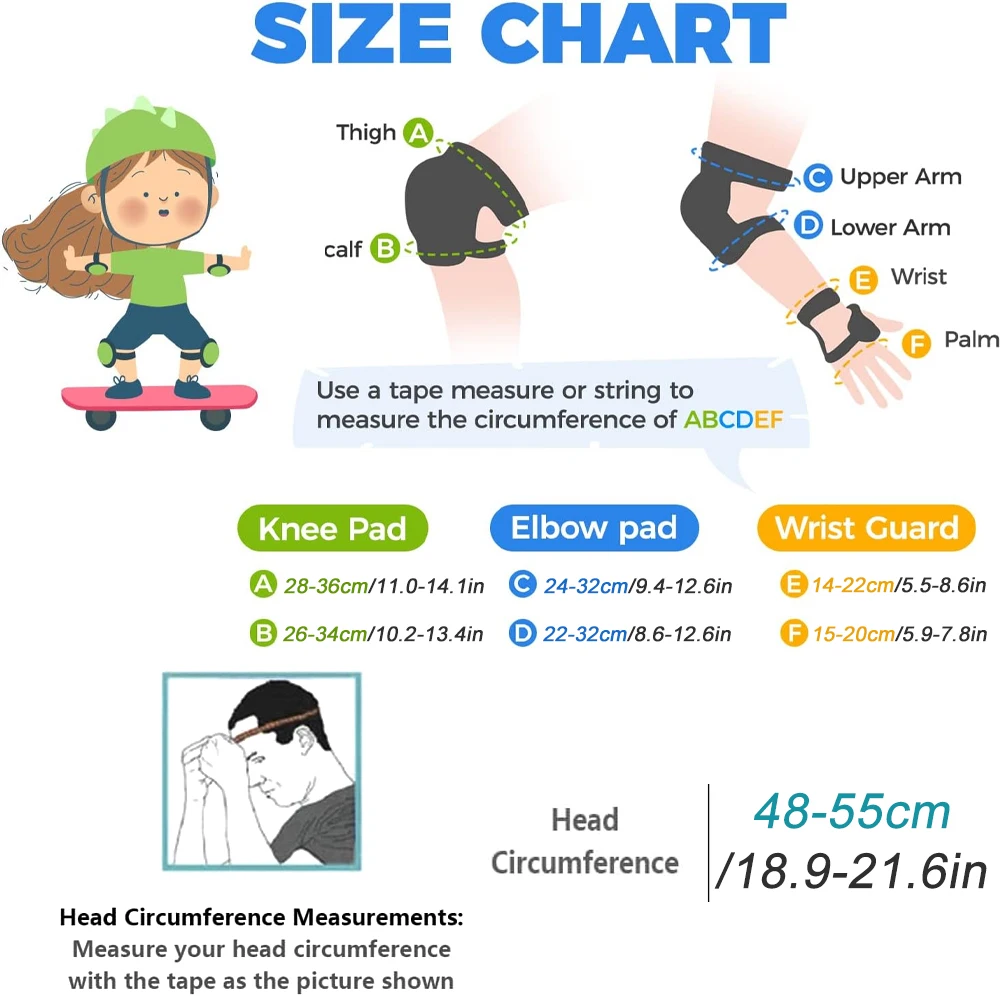 7Pcs/Set Kids Bike Helmet Skat - Cycling Gear Kids recension och pris